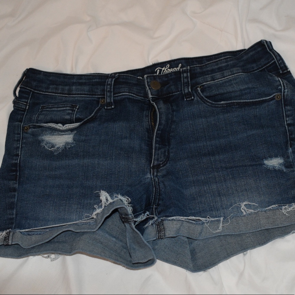 Mid rise jean shorts